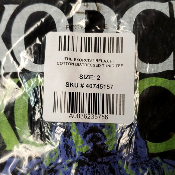 ❤️NWT VINTAGE TORRID TEE - THE EXORCIST MOVIE REGAN DISTRESSED TUNIC GOTHIC - Picture 8 of 14